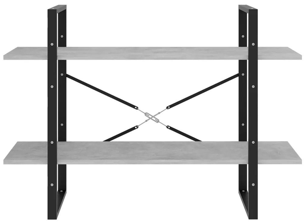 Estante c/ 2 prateleiras 100x30x70cm contrapl. cinzento-cimento