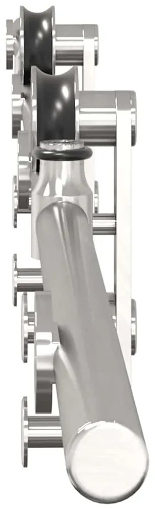 Kit ferragens p/ porta deslizante 200cm aço inoxidável prateado