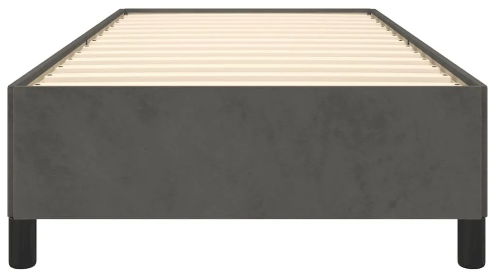 Estrutura de cama sem colchão 90x190 cm veludo cinzento-escuro
