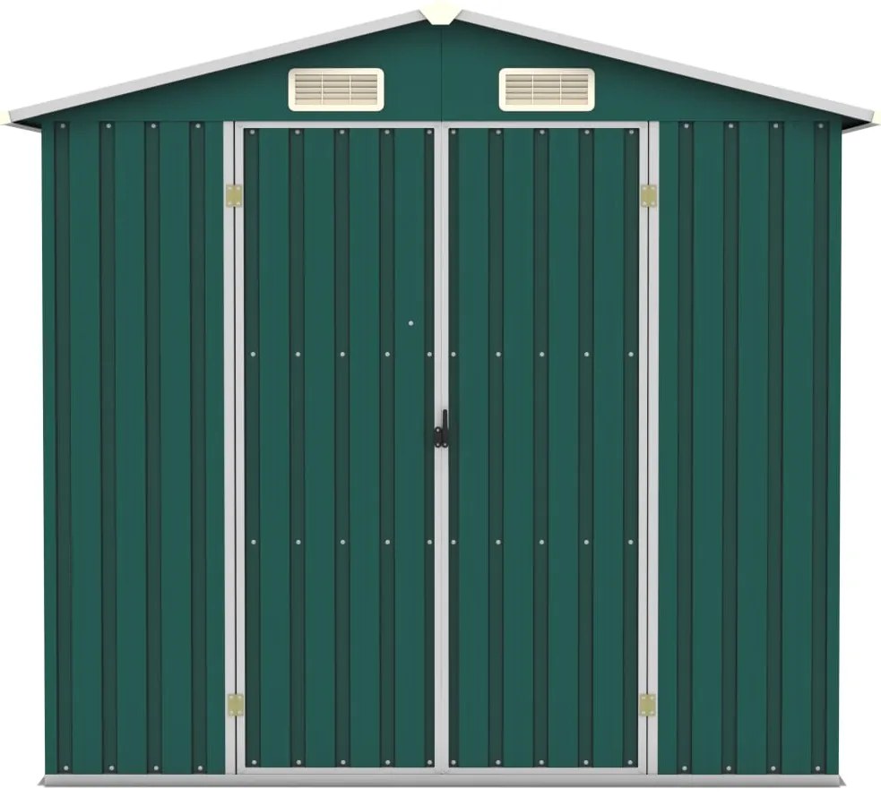 Abrigo de jardim 205x129x183 cm aço galvanizado verde
