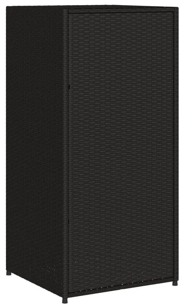 Armário de arrumação para jardim 55x55x111 cm vime PE preto
