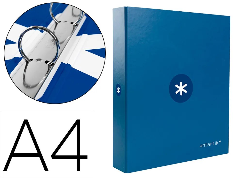 Pasta Antartik A4 Forrada 4 Aneis 25 mm Redondas Cor Azul Escuro