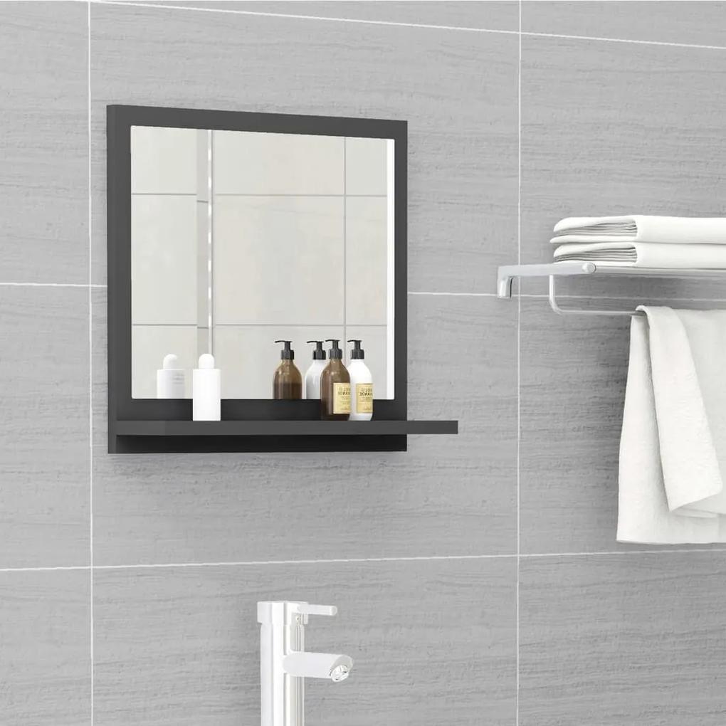 Espelho de casa de banho 40x10,5x37 cm contraplacado cinzento