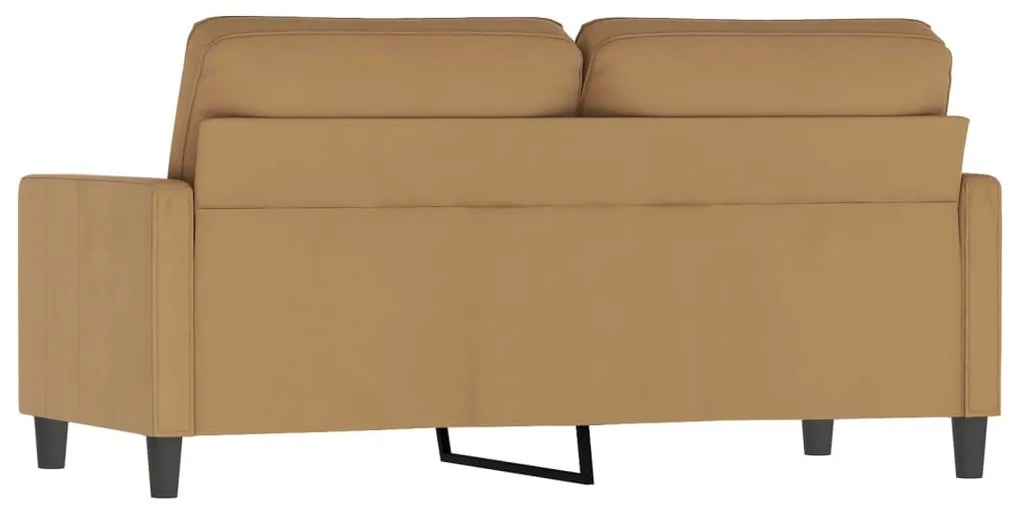 Sofá de 2 lugares veludo 140 cm castanho