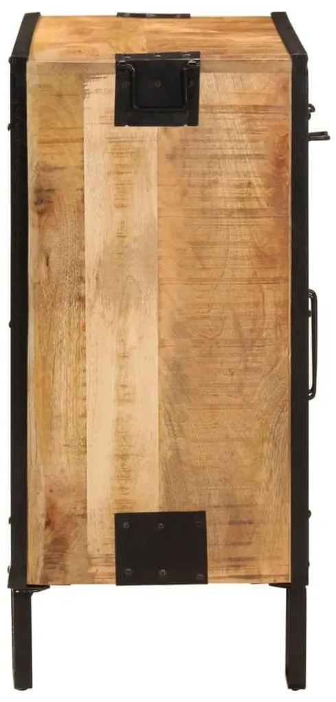 Aparador 80x31x66 cm madeira de mangueira áspera maciça e metal