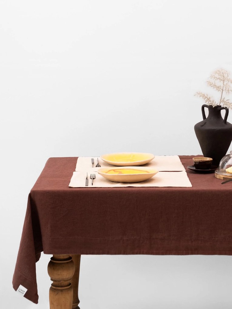Toalha de mesa em linho Chocolate