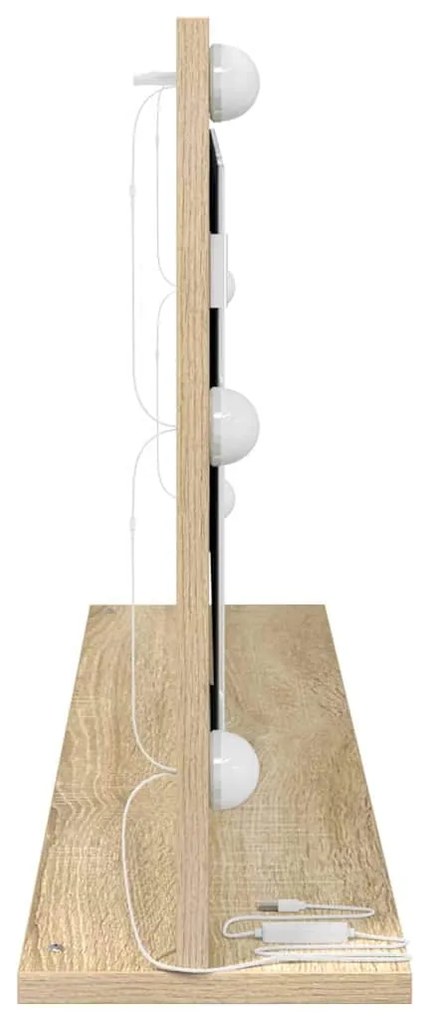 Espelho de Vaidade com Luzes LED Carvalho Sonoma 100x45x18 cm