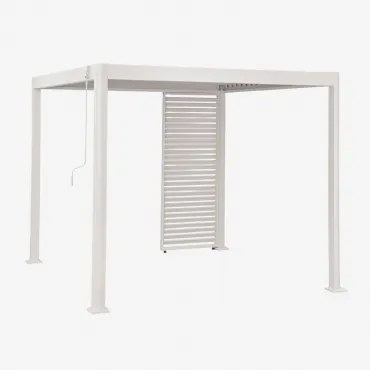 Pérgola Bioclimática De Alumínio Com Lâminas E Painel Druvia Gardénia Branco & Pérgula De 3x3 M Com 1 Painel De 90,5 Cm - Sklum