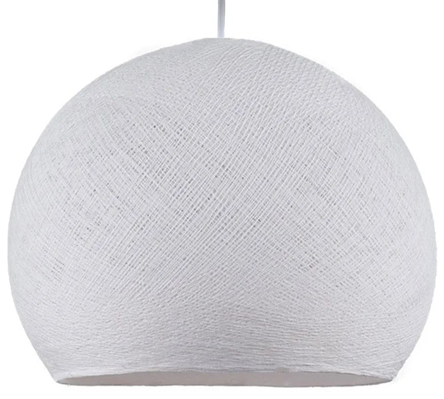 Dome M lampshade made of polyester fiber, 35 cm diameter - 100% handmade - Branco Polyester