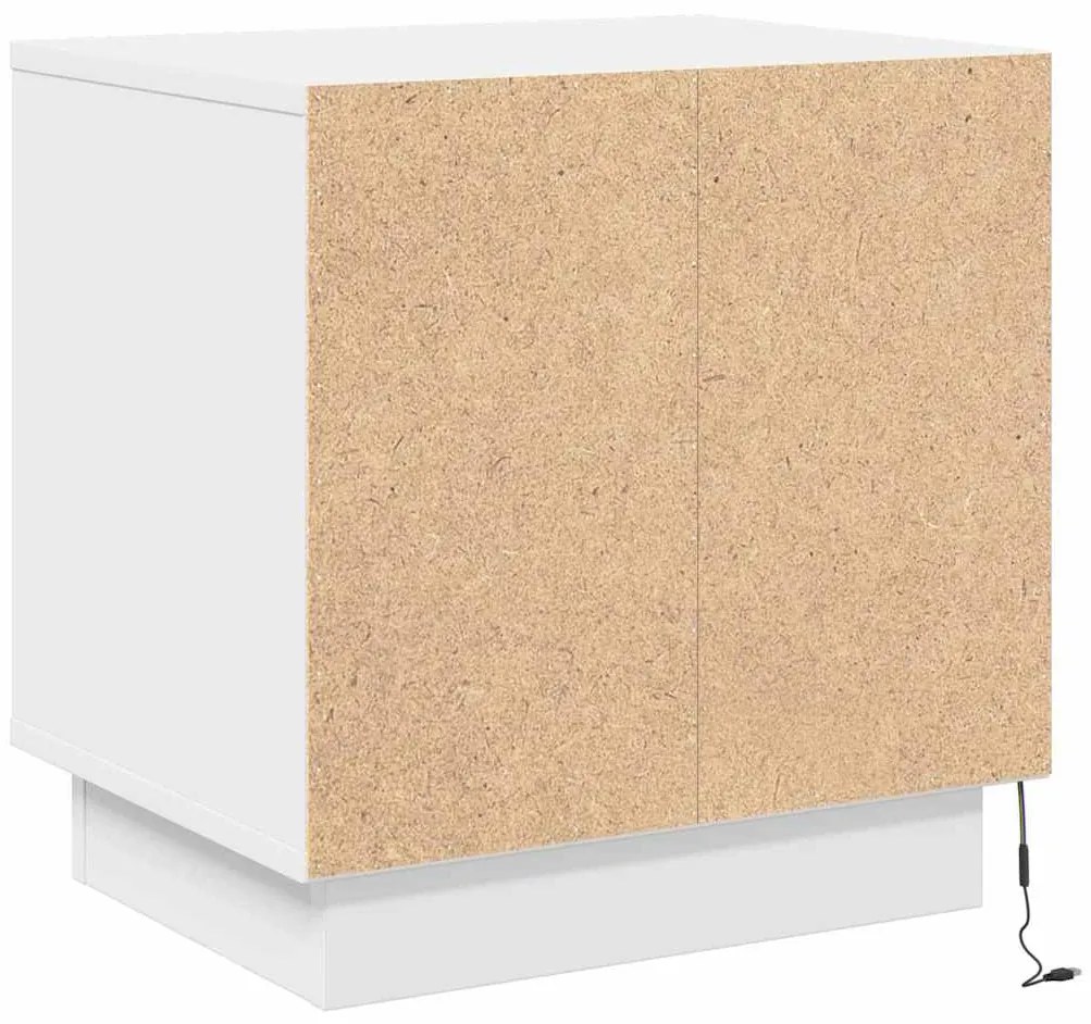 Cômodas de Canto com Luzes LED 2 pcs Brancas 44x34,5x45 cm