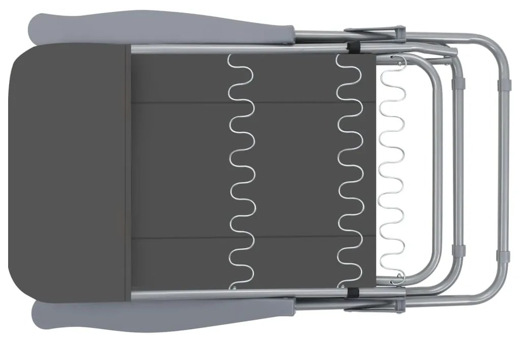 Cadeiras de jardim dobráveis com almofadões 2 pcs cinzento