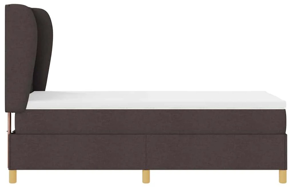 Cama Box Spring com Colchão vidaXL Castanho Escuro 80x200 cm em Tecido