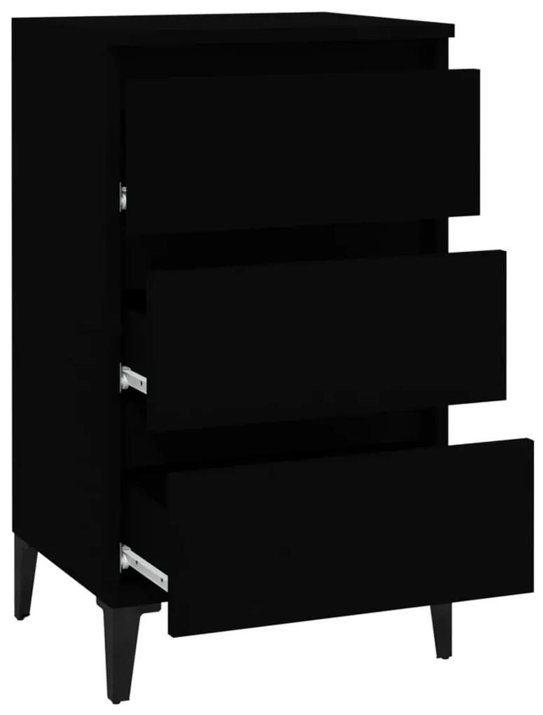 Mesa de cabeceira 40x35x70 cm derivados de madeira preto