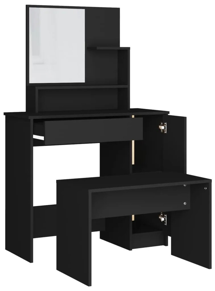 Conjunto de toucador 86,5x35x136 cm preto