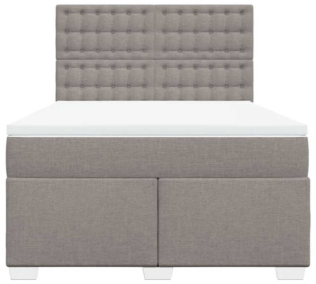 Cama com molas/colchão 140x200 cm tecido castanho-acinzentado