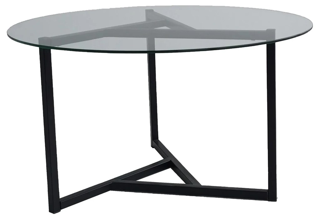 Mesa de Centro Trio Sehpa – Transparente e Preto – 75x42x75 cm