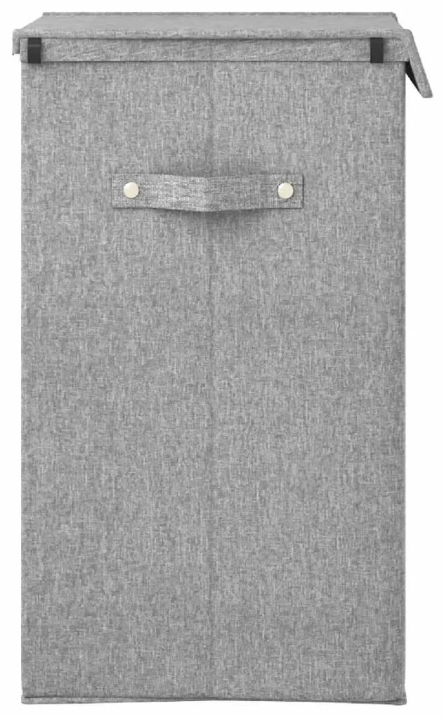 Cesto de roupa suja dobrável linho falso/tecido cinza