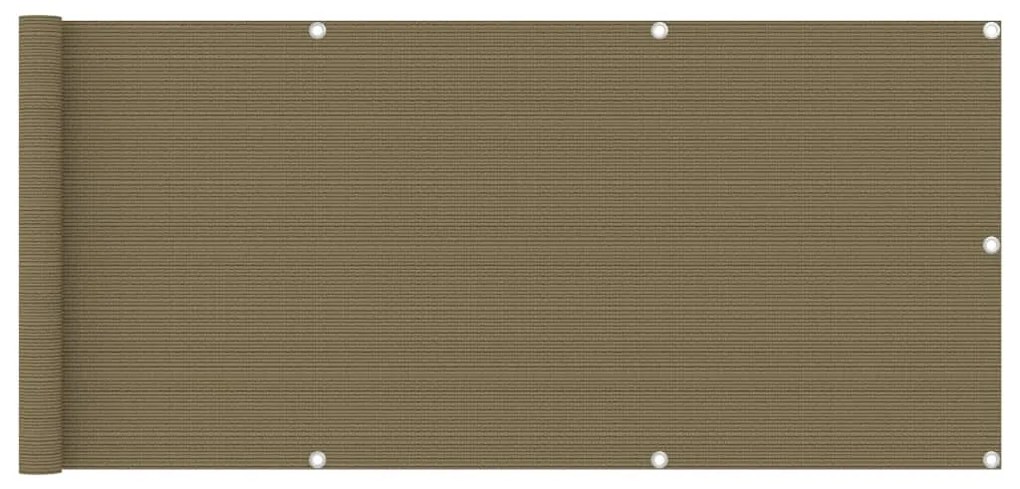 vidaXL Tela varanda PEAD 75x400 cm cinzento-acastanhado