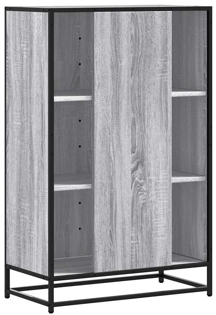 Armário alto 68x35x106,5 cm madeira e metal cinza sonoma