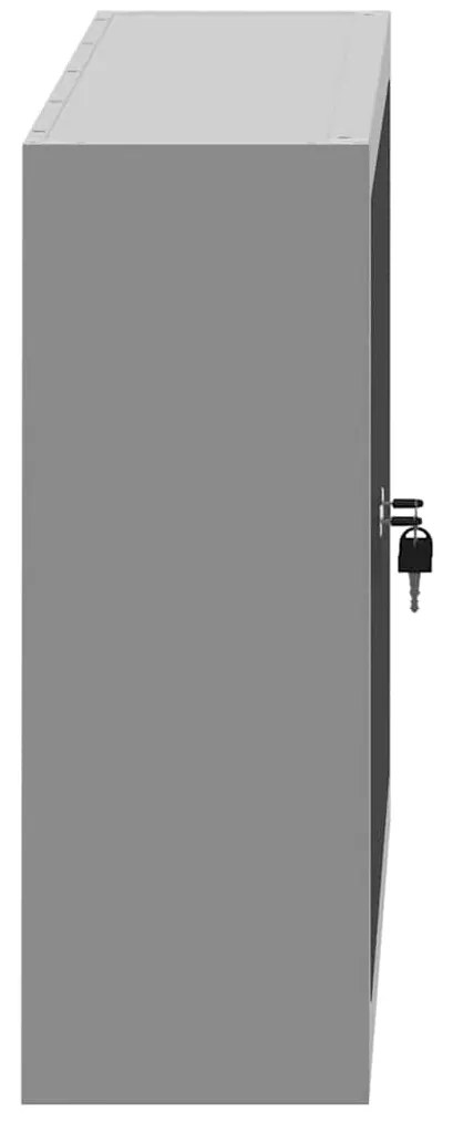 Armário de Ferramentas VidaXL Montado na Parede Preto 100x20x55 cm Aço