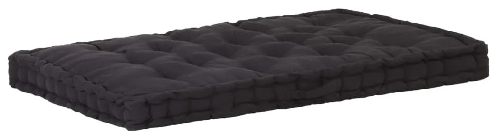 vidaXL Almofadão p/ móveis de paletes algodão 120x80x10 cm preto