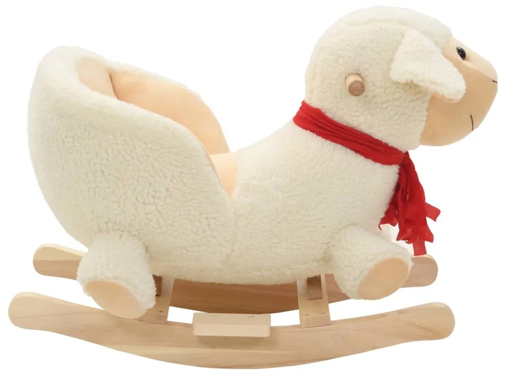 Animal de baloiçar ovelha em pelúcia 60x32x50 cm branco