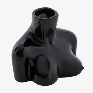 Vaso de Cerâmica Aleska Preto - Sklum