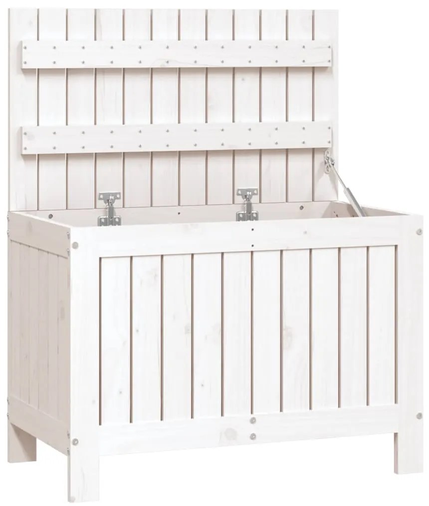 Caixa de arrumação jardim 76x42,5x54 cm pinho maciço branco