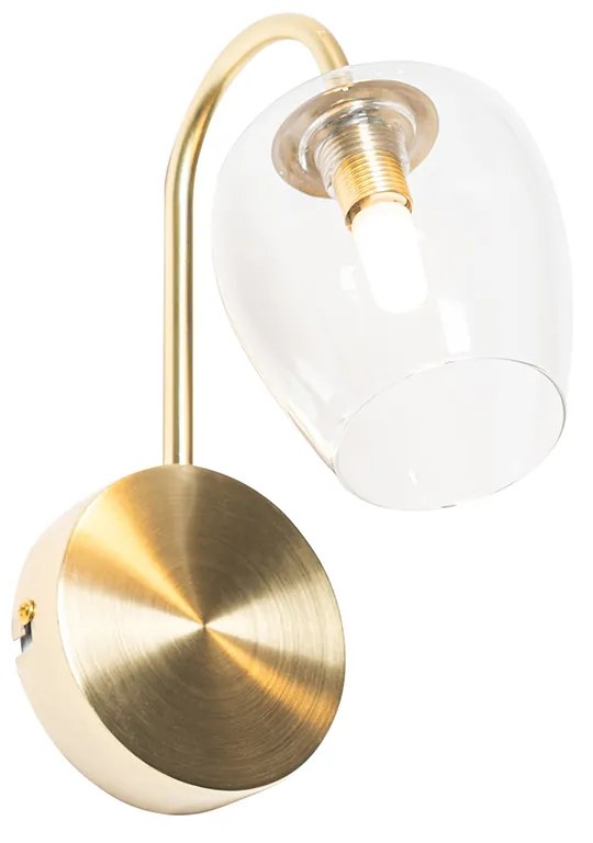 Aplique clássico dourado com vidro - Elien