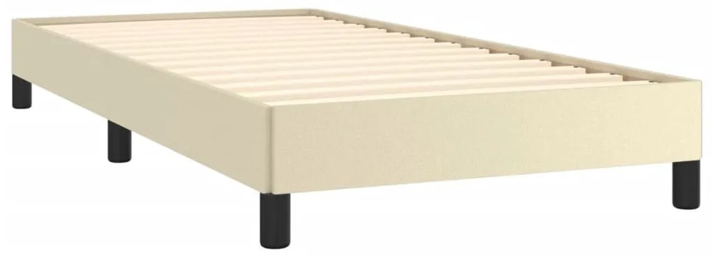 Estrutura de cama 90x190 cm couro artificial cor creme