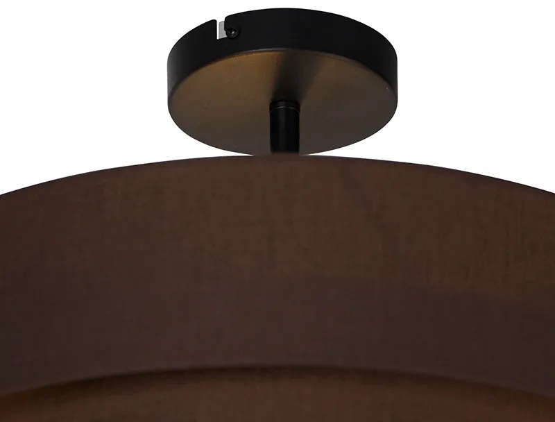 Candeeiro de tecto moderno castanho 45 cm 3 luzes - Drum Trio Moderno