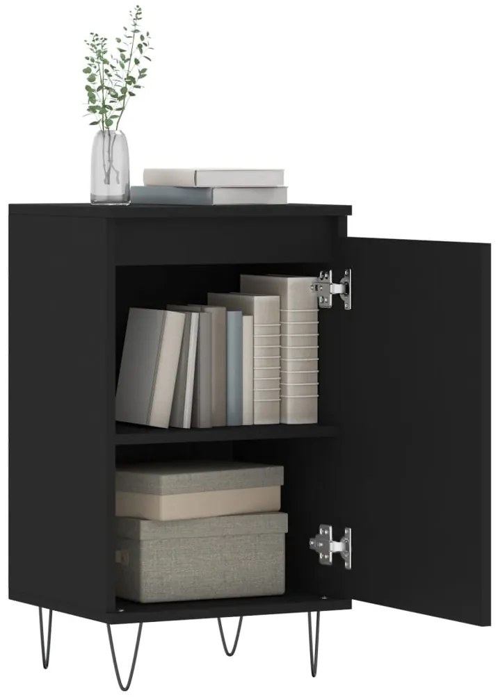 Aparadores 2 pcs 40x35x70 cm derivados de madeira preto