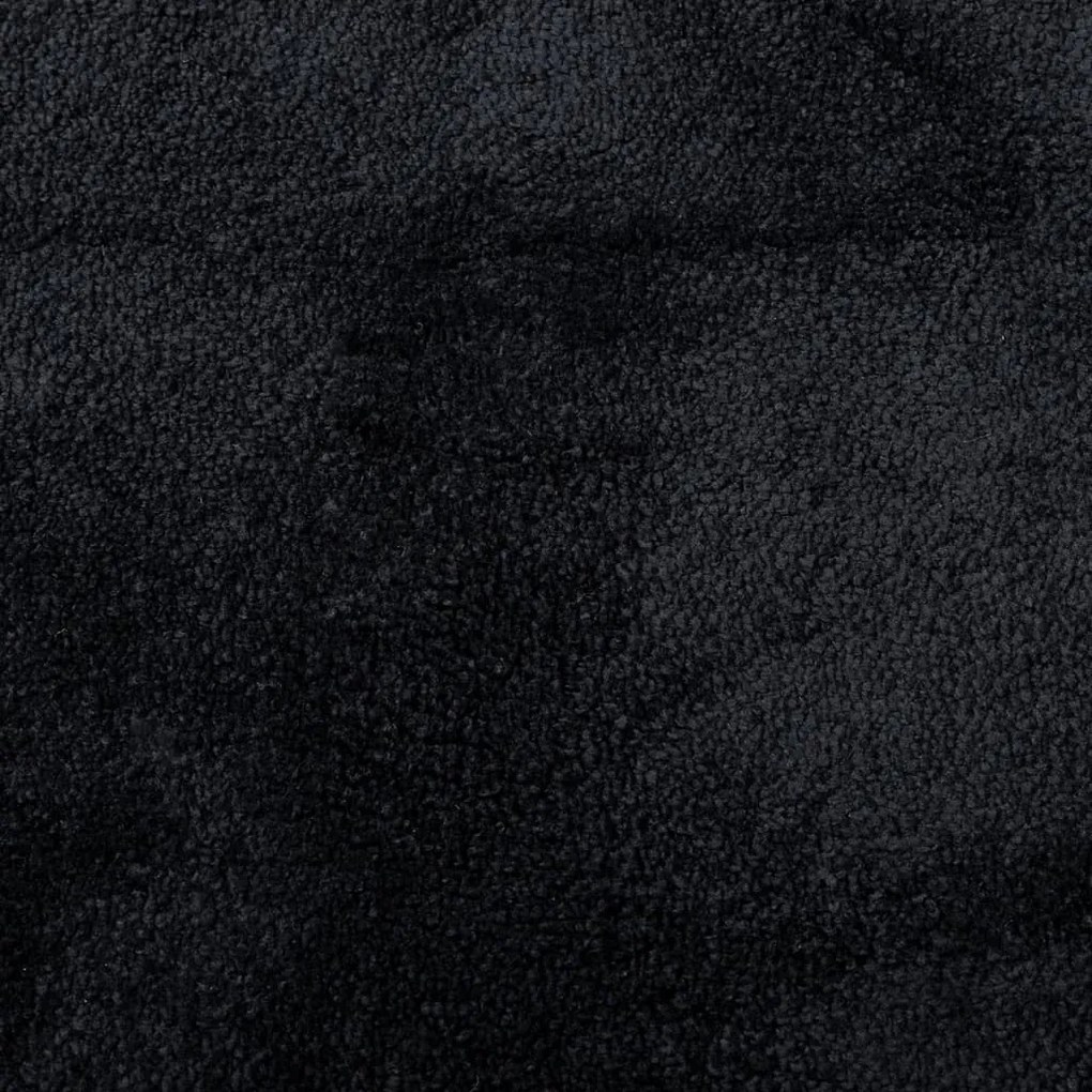 Tapete de pelo curto OVIEDO Ø 160 cm preto