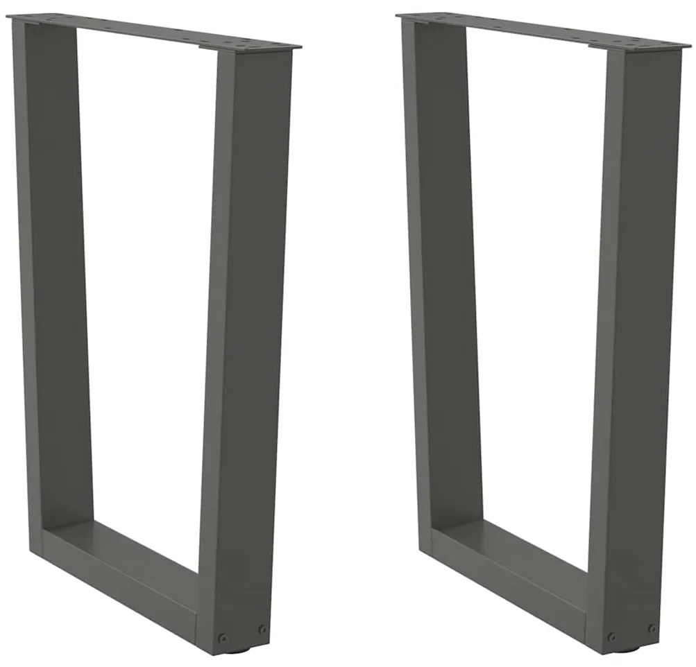 Pés para mesa de jantar em V, 2 peças, antracite, 70x(72-73,3) cm, aço