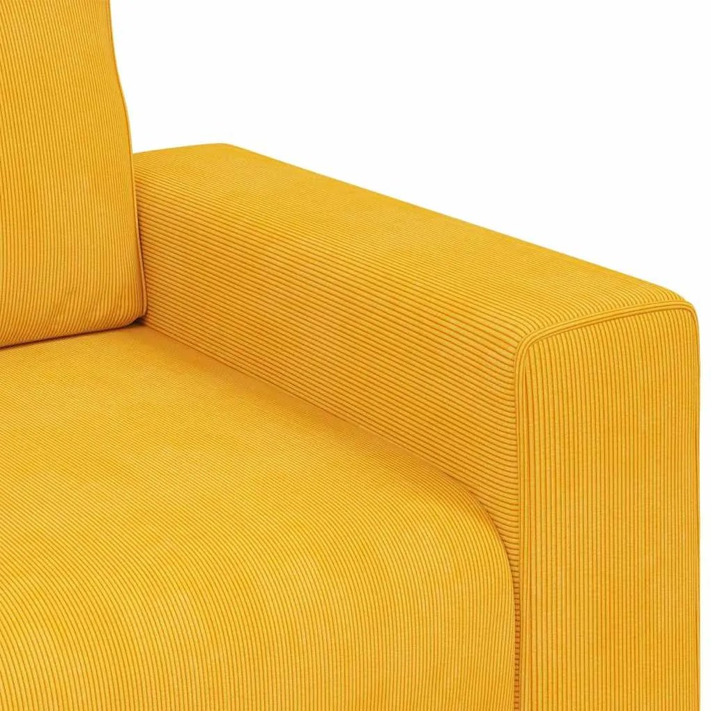 Poltrona 60 cm tecido corduroy amarelo-claro