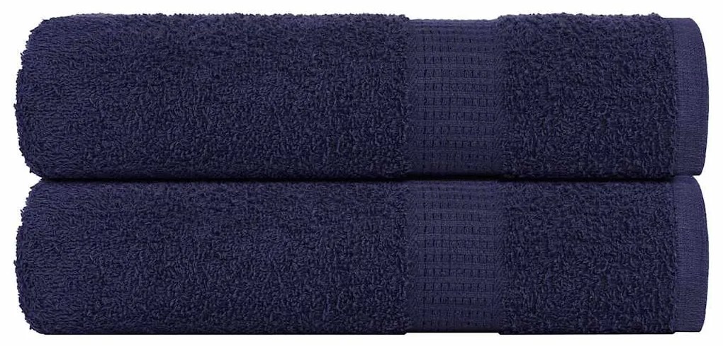 vidaXL Toalhas mãos 2 pcs 50x100 cm 360 gsm 100% algodão azul marinho