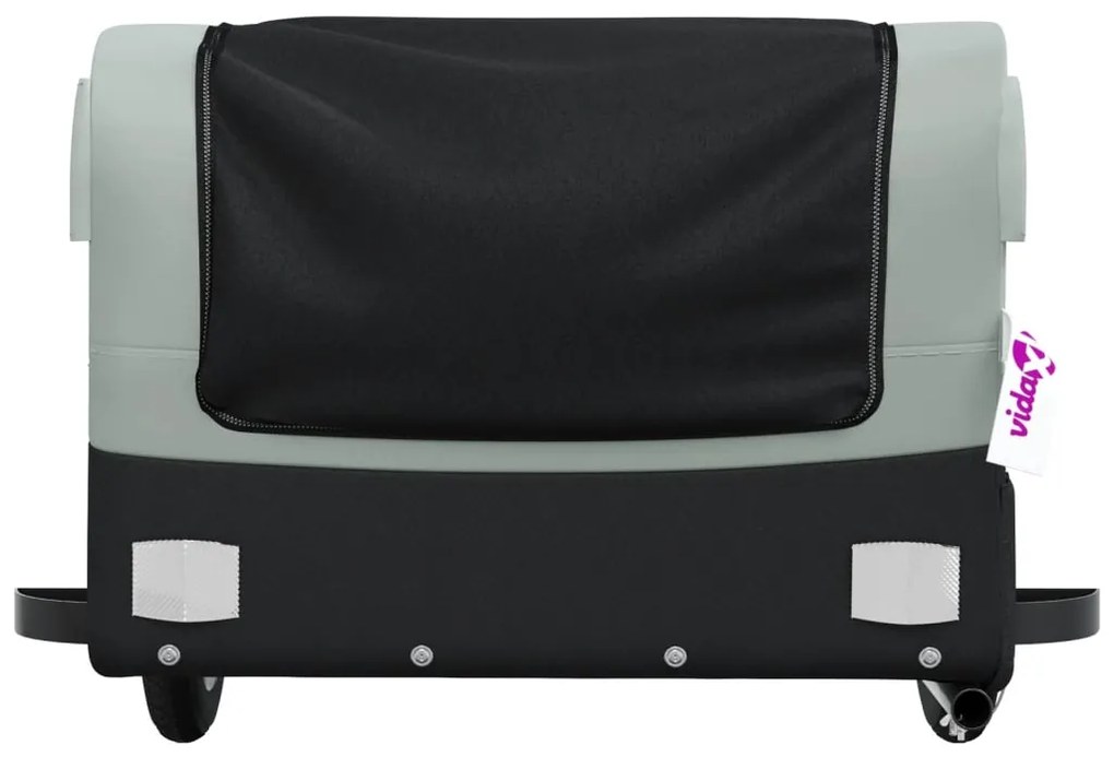 Reboque para bicicleta 30 kg ferro preto e cinza