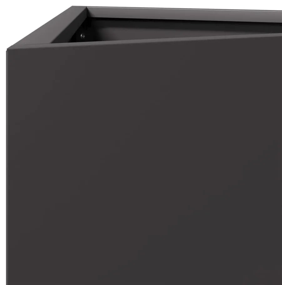Vaso/floreira de jardim triangular 50x43x75 cm aço preto