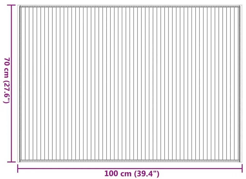 Tapete retangular 70x100 cm bambu castanho