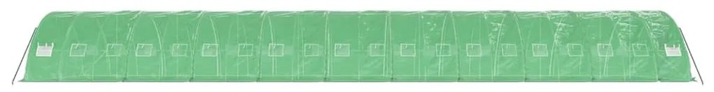 Estufa com estrutura de aço 100 m² 20x5x2,3 m verde