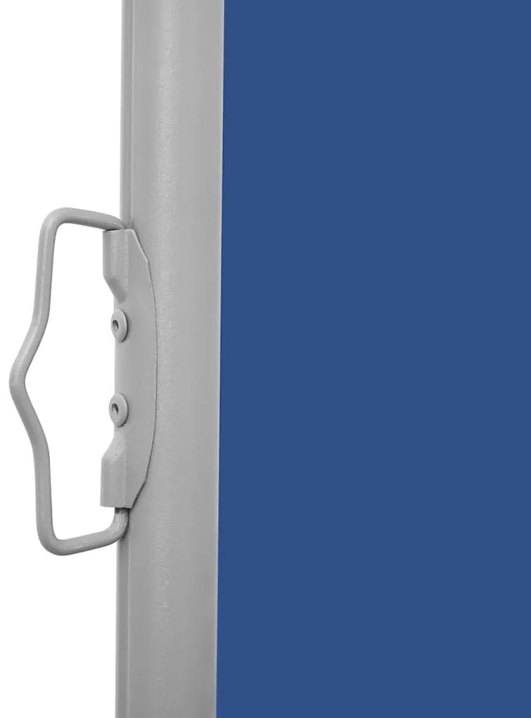 Toldo lateral retrátil para pátio 140x1200 cm azul