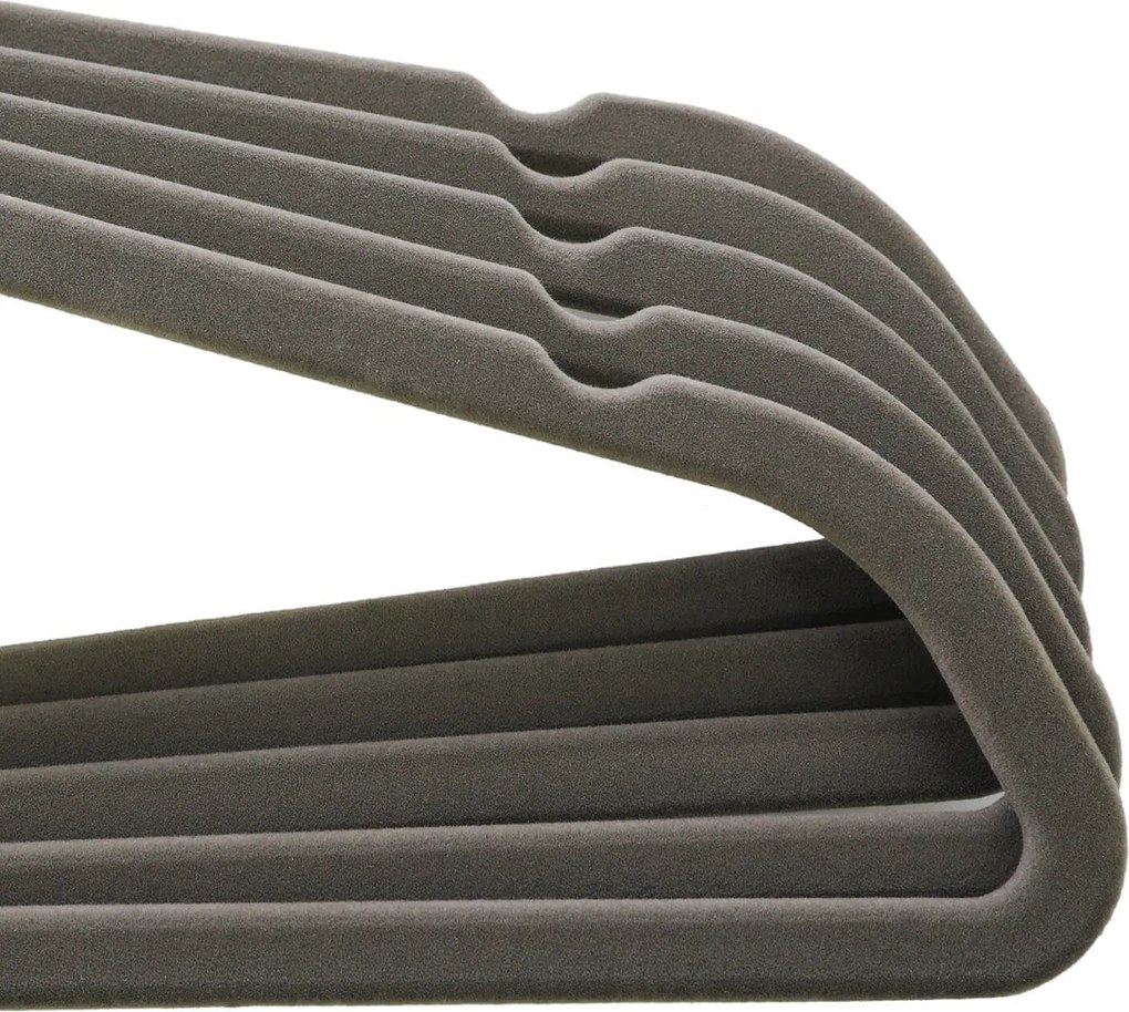 Conjunto 50 Cabides de veludo cinza