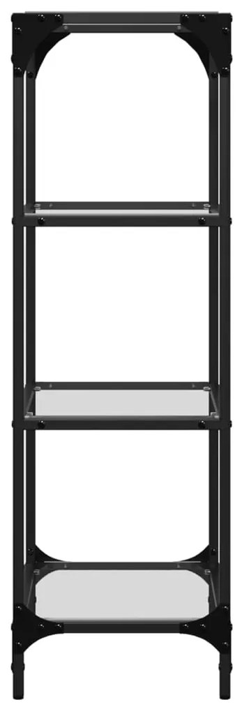 Unidade prateleiras c/ tampo vidro transparente 40x30x95 cm aço