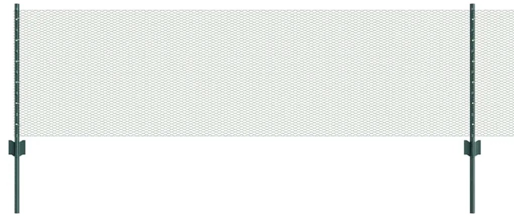Postes de Cerca vidaXL 11 pcs U-Channel Verde 60 cm Aço