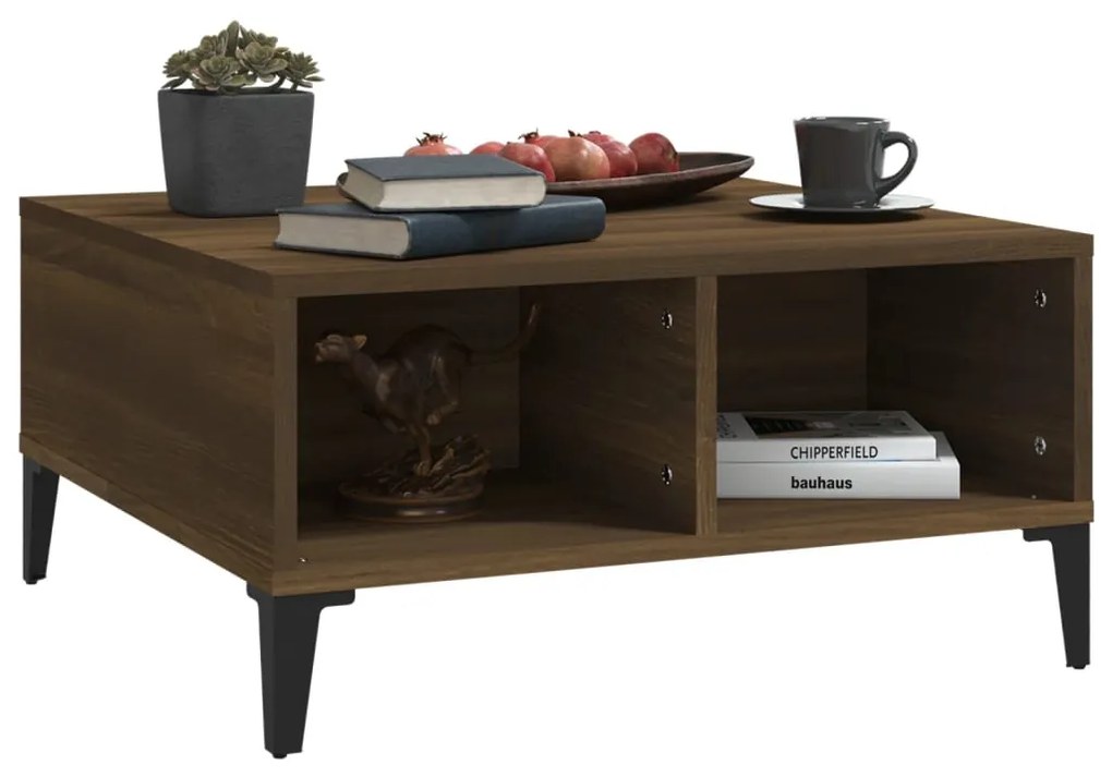 Mesa de centro 60x60x30 cm aglomerado cor carvalho castanho