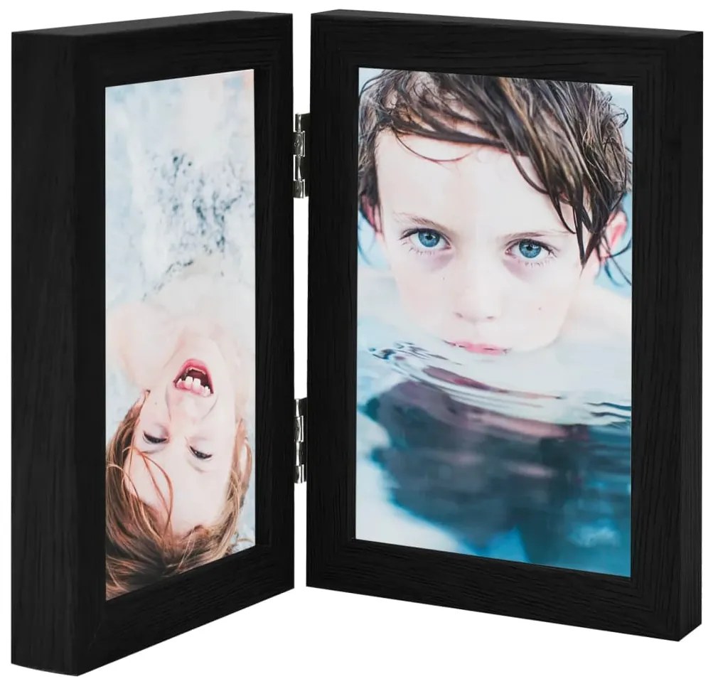vidaXL Moldura com duas dobras 2x(21x29,7 cm) preto