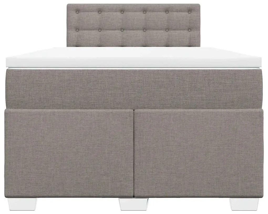 Cama boxspring c/ colchão 120x190cm tecido castanho-acinzentado