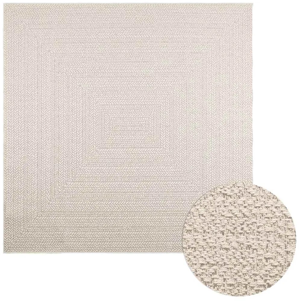 vidaXL Tapete ZIZUR creme 200x200cm aspeto de juta interior e exterior