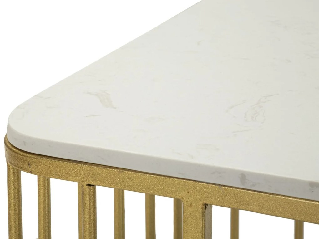 MESA DE CENTRO ANKARA 90X50X50 CM DOURADA E BRANCA