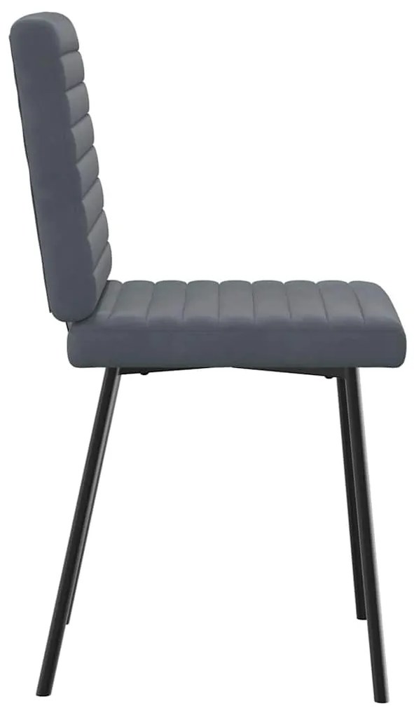 Cadeiras de jantar 2 pcs veludo cinzento-escuro